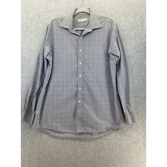 Michael Kors Men's Button Down Shirt Long Sleeve Size 16 1/2 Micro Check Cotton - Picture 9 of 12